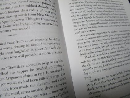 Ofrecí una ponencia sobre la cocina popular de fiestas de Altamiras en el Oxford Food Symposium de 2012. Luego el ensayo se publicó en “Petits Propos Culinaires”.