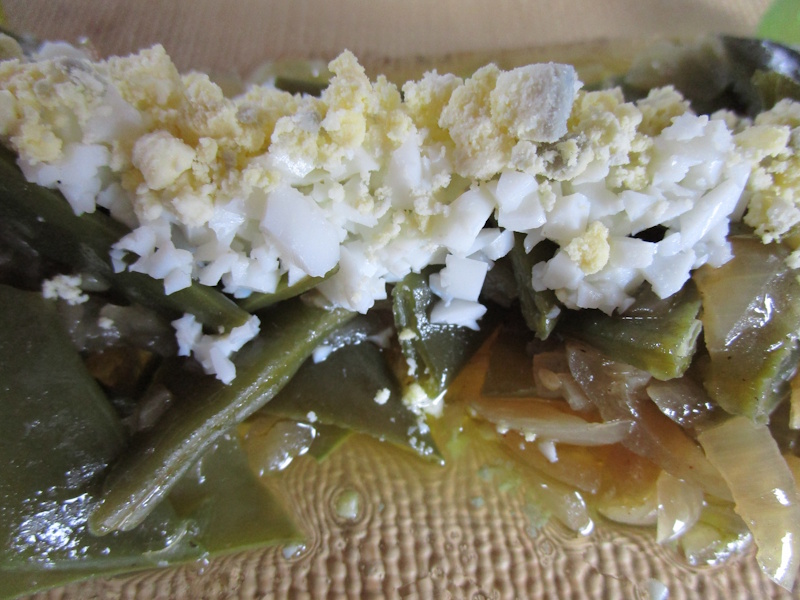 Judías verdes como plato único: el huevo duro picado añade proteína y el aceite de cebolla presta una dulzura sorprendente. Judías verdes como plato único: el huevo duro picado añade proteína y el aceite de cebolla presta una dulzura sorprendente.